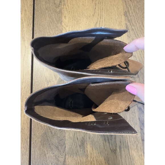 Oak Tree Farms Brown Suede Leather Victorian Western Lace Up Boots Women’s Sz 11 - Picture 6 of 9